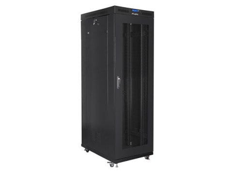 SZAFA INSTALACYJNA RACK STOJĄCA 19" 42U 800X1200 CZARNA DRZWI PERFOROWANE LCD LANBERG (FLAT PACK) V2