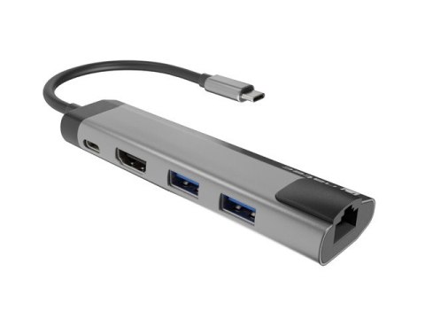 MULTIPORT ADAPTER NATEC FOWLER GO USB-C 5W1 HUB ->USB 3.0 2X, HDMI 4K, USB-C PD, RJ45