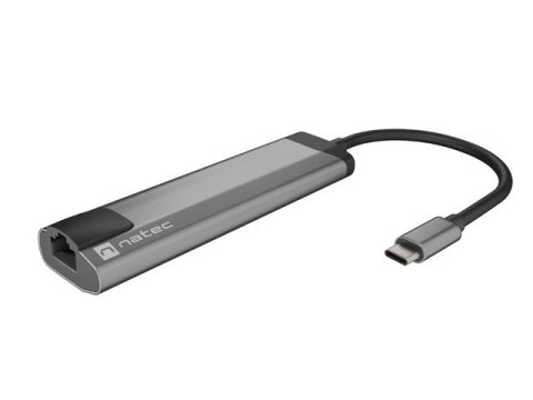 MULTIPORT ADAPTER NATEC FOWLER GO USB-C 5W1 HUB ->USB 3.0 2X, HDMI 4K, USB-C PD, RJ45