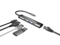 MULTIPORT ADAPTER NATEC FOWLER GO USB-C->HUB USB 3.0 2X, HDMI 4K, USB-C PD, RJ45