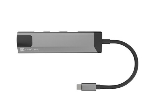 MULTIPORT ADAPTER NATEC FOWLER GO USB-C 5W1 HUB ->USB 3.0 2X, HDMI 4K, USB-C PD, RJ45