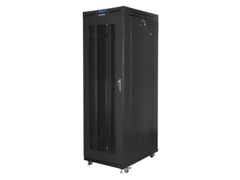 SZAFA INSTALACYJNA RACK STOJĄCA 19" 27U 800X1200 CZARNA DRZWI PERFOROWANE LCD LANBERG (FLAT PACK) V2