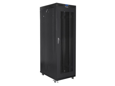 SZAFA INSTALACYJNA RACK STOJĄCA 19" 27U 800X1200 CZARNA DRZWI PERFOROWANE LCD LANBERG (FLAT PACK) V2