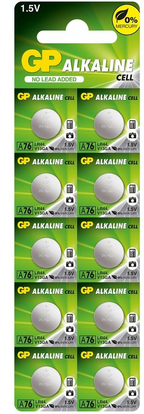 Bateria GP A76 (Ag13 LR44 SR44) 10BP