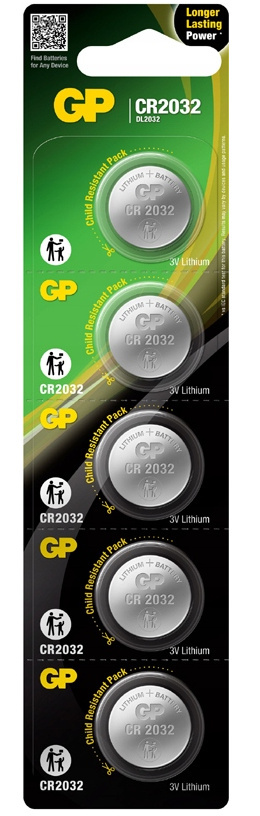 Bateria GP CR2032 3V 5BP Lithum