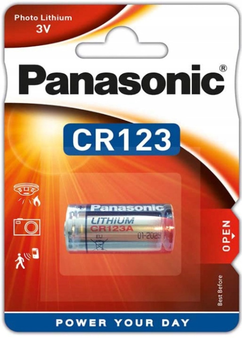 Bateria Panasonic CR 123 3V 1BP Lithum