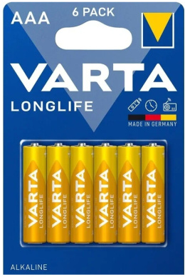 Bateria VARTA LR03 AAA LONGLIFE 6BP