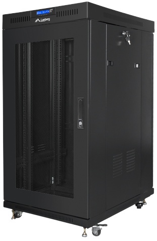 SZAFA INSTALACYJNA RACK STOJĄCA 19" 22U 600X800 CZARNA DRZWI PRZESZKLONE LANBERG (FLAT PACK)