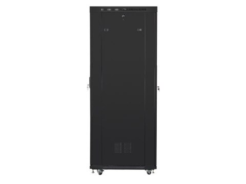 SZAFA INSTALACYJNA RACK STOJĄCA 19" 42U 600X1000 CZARNA DRZWI PRZESZKLONE LCD LANBERG (FLAT PACK) V2