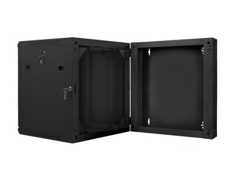 SZAFA INSTALACYJNA RACK WISZĄCA DWUSEKCYJNA 19" 12U 600X600 CZARNA LANBERG (FLAT PACK)