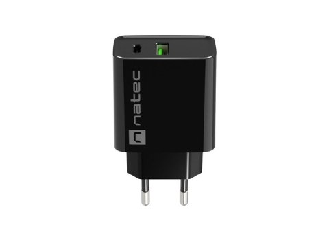 ŁADOWARKA SIECIOWA NATEC RIBERA 1X USB-A + 1X USB-C 20W CZARNA