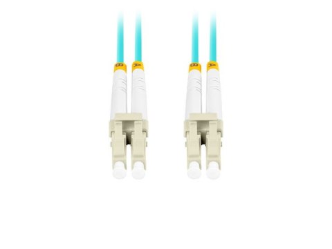 PATCHCORD ŚWIATŁOWODOWY MM LC/UPC-LC/UPC DUPLEX 3.0MM OM3 50/125 LSZH 10M AQUA LANBERG