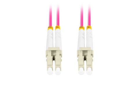 PATCHCORD ŚWIATŁOWODOWY MM LC/UPC-LC/UPC DUPLEX 3.0MM OM4 50/125 LSZH 0.5M FIOLETOWY LANBERG