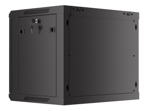 SZAFA INSTALACYJNA RACK WISZĄCA 19" 9U 600X450 CZARNA DRZWI PERFOROWANE LANBERG (FLAT PACK)
