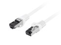 PATCHCORD KAT.8.1 S/FTP LSZH CU 0.5M BIAŁY FLUKE PASSED LANBERG