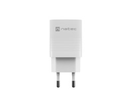 ŁADOWARKA SIECIOWA NATEC RIBERA GAN 1X USB-A + 1X USB-C 30W BIAŁA