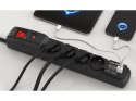LISTWA ZASILAJĄCA ACAR F4 USB A+C 5M 4X 230V PL PD 3.0 QC CZARNA