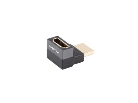 ADAPTER HDMI(M)->HDMI(F) 8K KĄTOWY GÓRA ALUMINIUM SREBRNY LANBERG