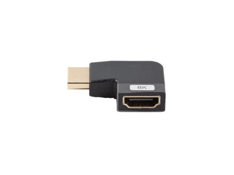 ADAPTER HDMI(M)->HDMI(F) 8K KĄTOWY LEWO ALUMINIUM SREBRNY LANBERG