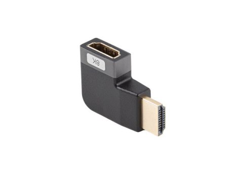 ADAPTER HDMI(M)->HDMI(F) 8K KĄTOWY LEWO ALUMINIUM SREBRNY LANBERG