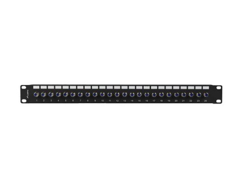 PATCH PANEL 24 PORT 1U 19" GNIAZDO TYP F BECZKA CZARNY LANBERG