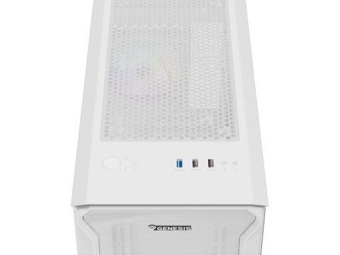 OBUDOWA GENESIS IRID 503 ARGB LITE MATX MINI TOWER Z OKNEM BIAŁA
