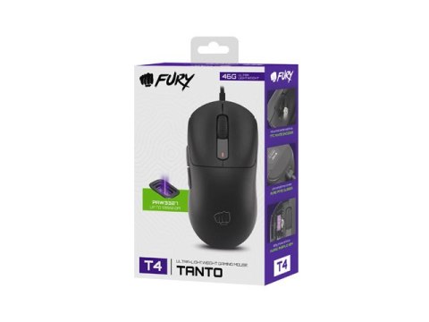 MYSZ DLA GRACZY FURY TANTO T4 12000DPI RGB CZARNA GAMINGOWA PROGRAMOWALNA