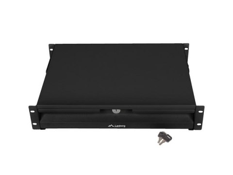 SZUFLADA DO SZAF 19" 2U 360MM CZARNA LANBERG (2U/483X360MM UDŹWIG DO 90KG, MONTAŻ 4 PUNKTOWY)