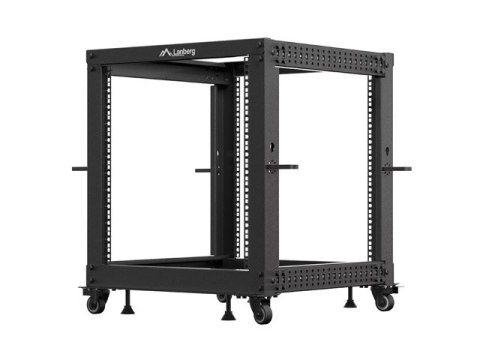 OPEN RACK 19" 12U 600X600-1100 REGULOWANY CZARNY LANBERG