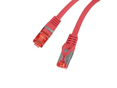 PATCHCORD KAT.6 S/FTP LSZH CU 0.5M CZERWONY FLUKE PASSED LANBERG