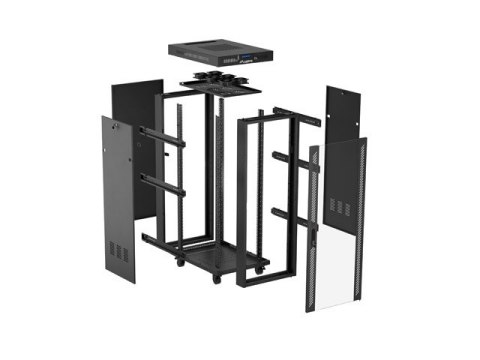 SZAFA INSTALACYJNA RACK STOJĄCA 19" 32U 600X1000 CZARNA DRZWI PRZESZKLONE LCD LANBERG (FLAT PACK)