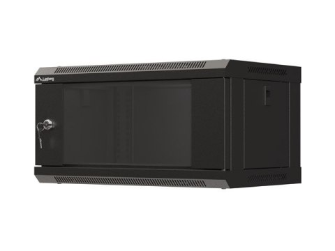 SZAFA INSTALACYJNA RACK WISZĄCA 19" 4U 540X350 CZARNA DRZWI PRZESZKLONE LANBERG (FLAT PACK)