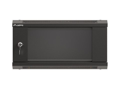SZAFA INSTALACYJNA RACK WISZĄCA 19" 4U 540X350 CZARNA DRZWI PRZESZKLONE LANBERG (FLAT PACK)