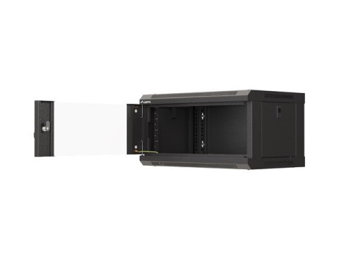 SZAFA INSTALACYJNA RACK WISZĄCA 19" 4U 540X350 CZARNA DRZWI PRZESZKLONE LANBERG (FLAT PACK)