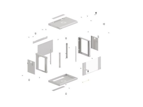 SZAFA INSTALACYJNA RACK WISZĄCA 19" 4U 540X350 SZARA DRZWI PRZESZKLONE LANBERG (FLAT PACK)