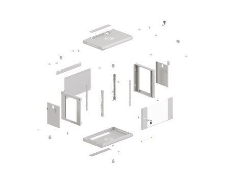 SZAFA INSTALACYJNA RACK WISZĄCA 19" 6U 540X350 SZARA DRZWI PRZESZKLONE LANBERG (FLAT PACK)