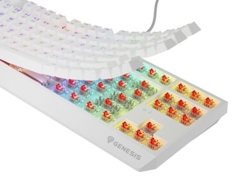 KLAWIATURA DLA GRACZY GENESIS THOR 230 TKL WIRELESS US BIAŁA BEZPRZEWODOWA RGB MECHANICZNA OUTEMU RE