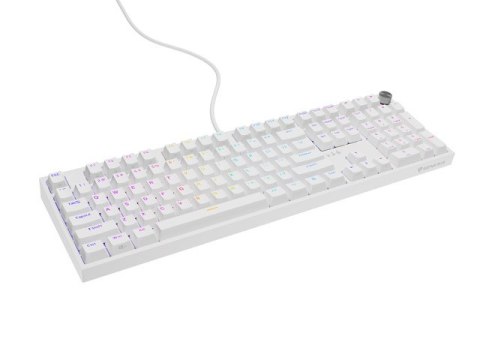KLAWIATURA DLA GRACZY GENESIS THOR 404 US PODŚWIETLENIE RGB MECHANICZNA BIAŁA GATERON YELLOW PRO