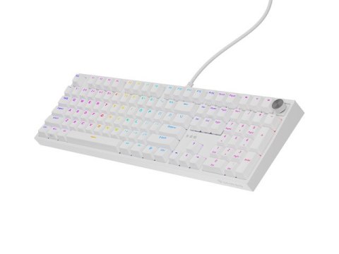 KLAWIATURA DLA GRACZY GENESIS THOR 404 US PODŚWIETLENIE RGB MECHANICZNA BIAŁA GATERON YELLOW PRO