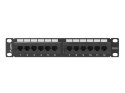 PATCH PANEL 12 PORT 1U 10" KAT.6 UTP CZARNY LANBERG