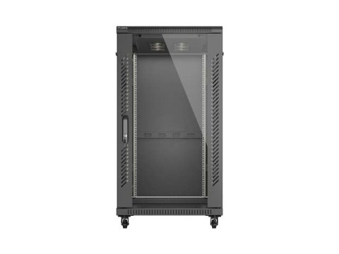 SZAFA INSTALACYJNA RACK STOJĄCA 19" 22U 600X1200 CZARNA DRZWI PRZESZKLONE LANBERG (FLAT PACK)