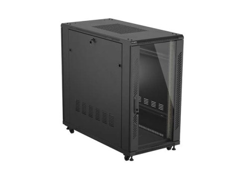 SZAFA INSTALACYJNA RACK STOJĄCA 19" 22U 600X1200 CZARNA DRZWI PRZESZKLONE LANBERG (FLAT PACK)
