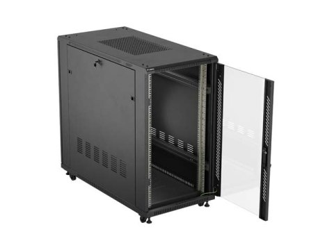 SZAFA INSTALACYJNA RACK STOJĄCA 19" 22U 600X1200 CZARNA DRZWI PRZESZKLONE LANBERG (FLAT PACK)