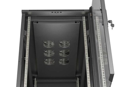 SZAFA INSTALACYJNA RACK STOJĄCA 19" 22U 600X1200 CZARNA DRZWI PRZESZKLONE LANBERG (FLAT PACK)