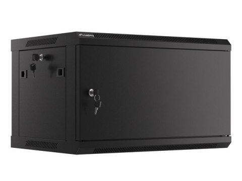 SZAFA INSTALACYJNA RACK WISZĄCA 19" 6U 600X450 CZARNA DRZWI METALOWE LANBERG (FLAT PACK)