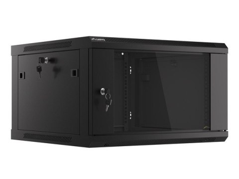 SZAFA INSTALACYJNA RACK WISZĄCA 19" 6U 600X600 CZARNA LANBERG (FLAT PACK) V2
