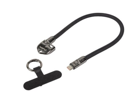 KABEL USB-C M/M SMYCZ / BRELOK 0.3M 240W CZARNY LANBERG