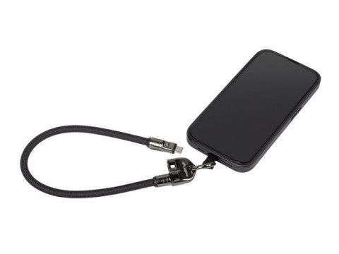 KABEL USB-C M/M SMYCZ / BRELOK 0.3M 240W CZARNY LANBERG