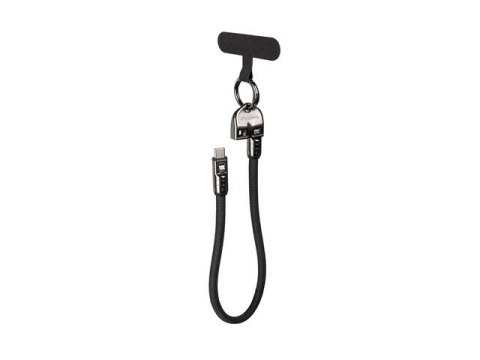 KABEL USB-C M/M SMYCZ / BRELOK 0.3M 240W CZARNY LANBERG