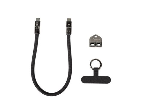 KABEL USB-C M/M SMYCZ / BRELOK 0.3M 240W CZARNY LANBERG